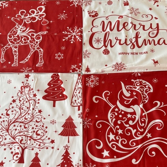 Other - Festive Red and White Christmas Pillow Covers